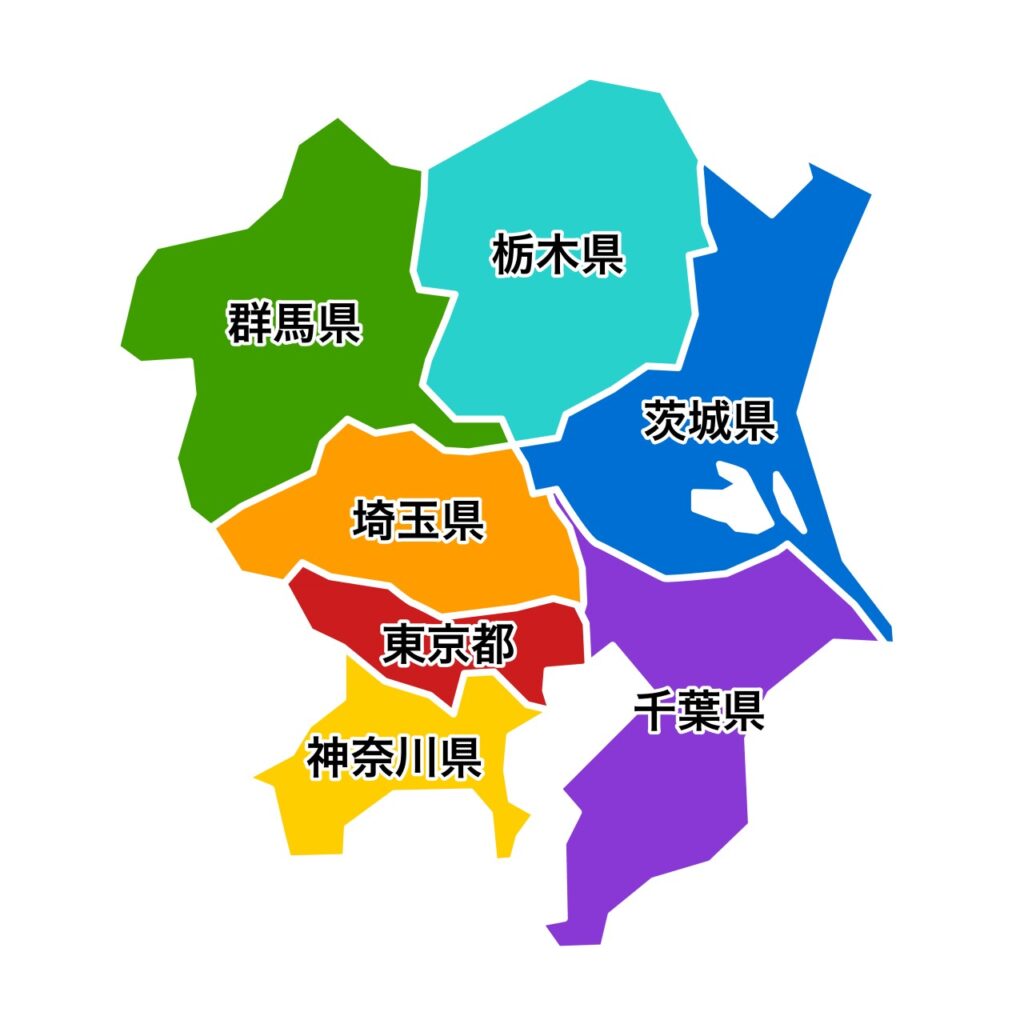 関東地方の地図イラスト